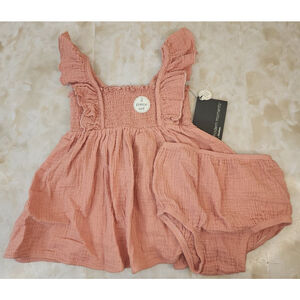 Girls Modern Moments Pink 2-Piece Matching Dress Set 12 Months